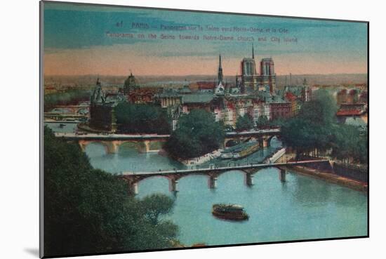 Panorama of the River Seine with Notre-Dame Cathedral and the Îsle de la Cité, Paris, c1920-Unknown-Mounted Giclee Print