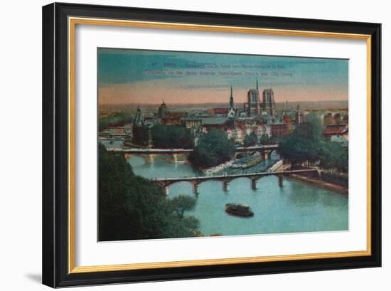 Panorama of the River Seine with Notre-Dame Cathedral and the Îsle de la Cité, Paris, c1920-Unknown-Framed Giclee Print