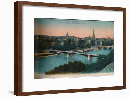 Panorama of the River Seine with the Eiffel Tower in the distance, Paris, c1920-Unknown-Framed Giclee Print