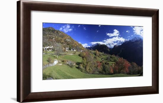 Panorama of the Village of Soglio Surrounded by Colorful Woods, Bregaglia Valley-Roberto Moiola-Framed Photographic Print
