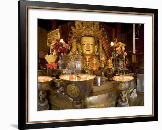 Panorama of Tibetan Buddhist Chapel at Drepung Monastery, Lhasa, Tibet, China-Don Smith-Framed Photographic Print