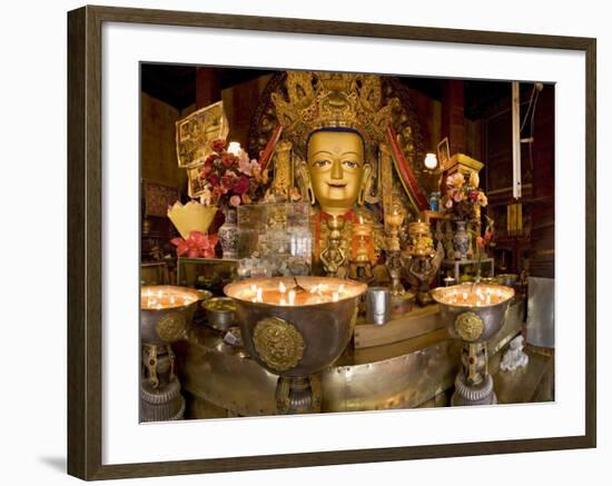 Panorama of Tibetan Buddhist Chapel at Drepung Monastery, Lhasa, Tibet, China-Don Smith-Framed Photographic Print