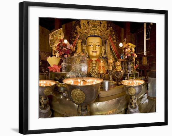 Panorama of Tibetan Buddhist Chapel at Drepung Monastery, Lhasa, Tibet, China-Don Smith-Framed Photographic Print