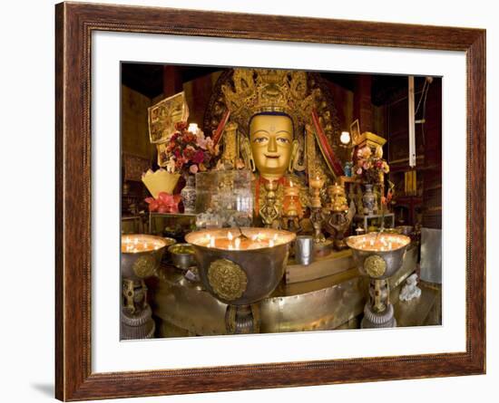 Panorama of Tibetan Buddhist Chapel at Drepung Monastery, Lhasa, Tibet, China-Don Smith-Framed Photographic Print