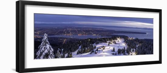 Panorama of Vancouver from mountain peak above ski resort, Vancouver, British Columbia, Canada, Nor-Tyler Lillico-Framed Photographic Print