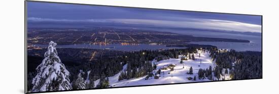 Panorama of Vancouver from mountain peak above ski resort, Vancouver, British Columbia, Canada, Nor-Tyler Lillico-Mounted Photographic Print