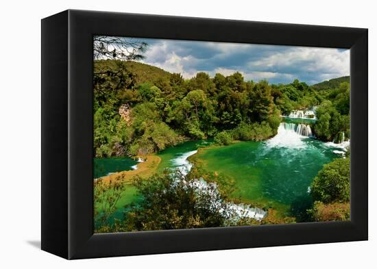 Panorama of Waterfalls in Krka National Park, Croatia-Lamarinx-Framed Premier Image Canvas