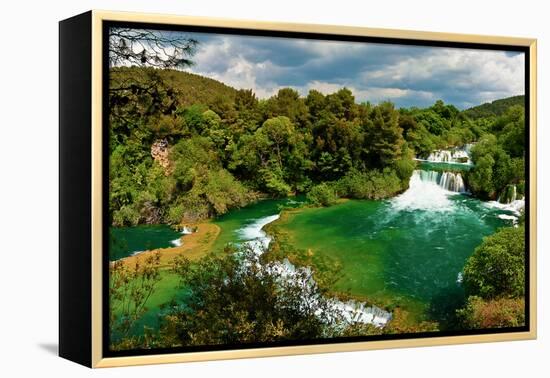 Panorama of Waterfalls in Krka National Park, Croatia-Lamarinx-Framed Premier Image Canvas