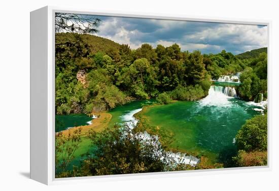 Panorama of Waterfalls in Krka National Park, Croatia-Lamarinx-Framed Premier Image Canvas