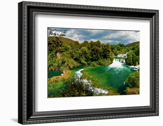 Panorama of Waterfalls in Krka National Park, Croatia-Lamarinx-Framed Photographic Print