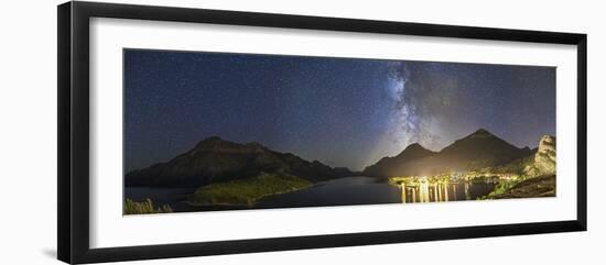 Panorama of Waterton Lakes National Park Overlooking the Townsite-null-Framed Photographic Print
