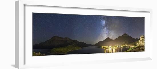 Panorama of Waterton Lakes National Park Overlooking the Townsite-null-Framed Photographic Print