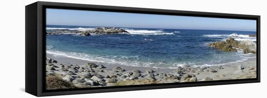Panorama of Waves Along Monterey Peninsula, California Coast-Sheila Haddad-Framed Premier Image Canvas