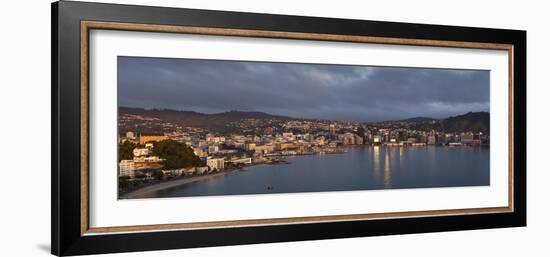 Panorama of Wellington City and Harbour-Nick Servian-Framed Photographic Print