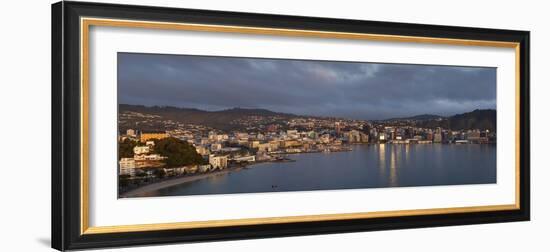 Panorama of Wellington City and Harbour-Nick Servian-Framed Photographic Print