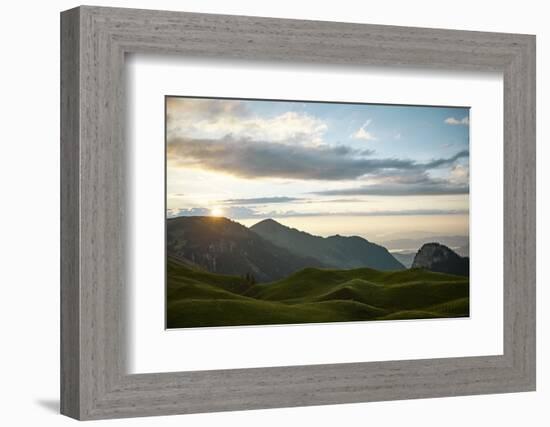 Panorama on the Klewenalp with basin Ried (village) in Switzerland-Rasmus Kaessmann-Framed Photographic Print