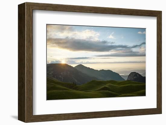 Panorama on the Klewenalp with basin Ried (village) in Switzerland-Rasmus Kaessmann-Framed Photographic Print