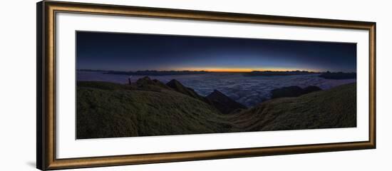Panorama on the Nockspitze to Sunrise with Fog in the Valley-Niki Haselwanter-Framed Photographic Print