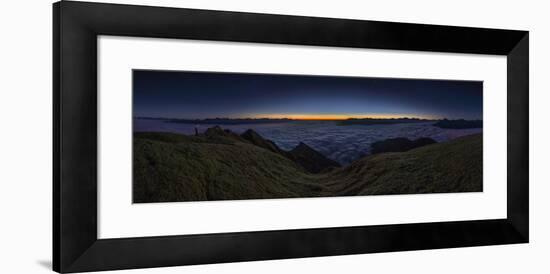 Panorama on the Nockspitze to Sunrise with Fog in the Valley-Niki Haselwanter-Framed Photographic Print