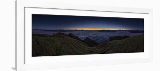 Panorama on the Nockspitze to Sunrise with Fog in the Valley-Niki Haselwanter-Framed Photographic Print