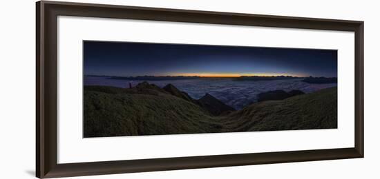 Panorama on the Nockspitze to Sunrise with Fog in the Valley-Niki Haselwanter-Framed Photographic Print