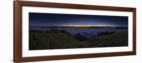 Panorama on the Nockspitze to Sunrise with Fog in the Valley-Niki Haselwanter-Framed Photographic Print