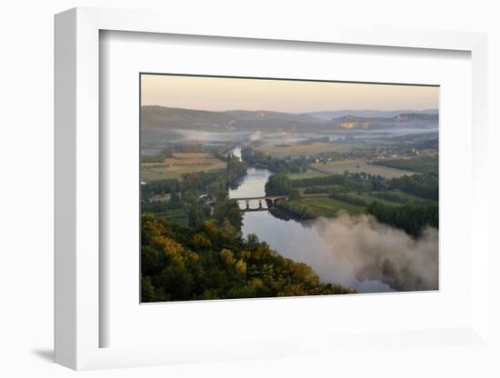 Panorama over the Dordogne River, Bastide of Domme, Domme, Dordogne, Perigord, France, Europe-Nathalie Cuvelier-Framed Photographic Print