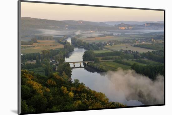 Panorama over the Dordogne River, Bastide of Domme, Domme, Dordogne, Perigord, France, Europe-Nathalie Cuvelier-Mounted Photographic Print