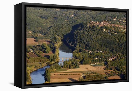 Panorama over the Dordogne River, Bastide of Domme, Domme, Dordogne, Perigord, France, Europe-Nathalie Cuvelier-Framed Premier Image Canvas