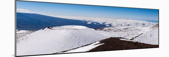 Panorama photograph of snow on the summit of Mauna Kea, Hawaii-Mark A Johnson-Mounted Photographic Print