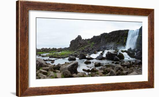 Panorama, Pingvellir National Park, Waterfall-Catharina Lux-Framed Photographic Print