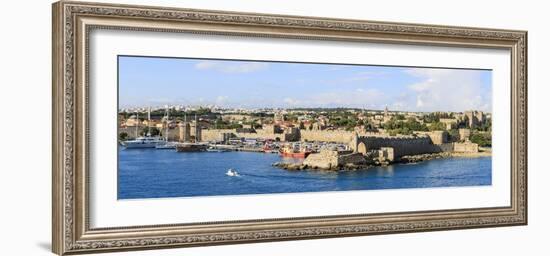 Panorama. Rhodes Town Harbor. Rhodes, Greece-Tom Norring-Framed Photographic Print