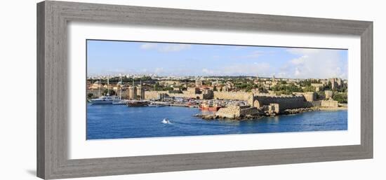 Panorama. Rhodes Town Harbor. Rhodes, Greece-Tom Norring-Framed Photographic Print