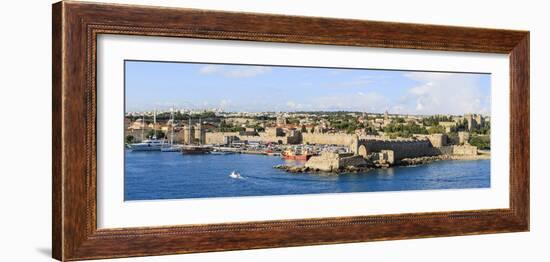 Panorama. Rhodes Town Harbor. Rhodes, Greece-Tom Norring-Framed Photographic Print