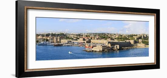 Panorama. Rhodes Town Harbor. Rhodes, Greece-Tom Norring-Framed Photographic Print