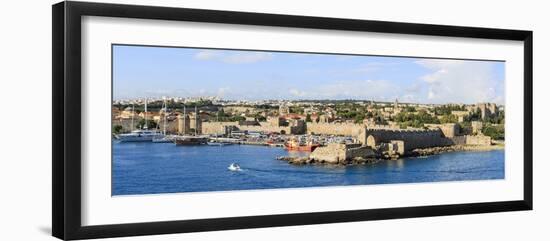 Panorama. Rhodes Town Harbor. Rhodes, Greece-Tom Norring-Framed Photographic Print