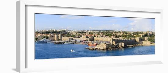 Panorama. Rhodes Town Harbor. Rhodes, Greece-Tom Norring-Framed Photographic Print