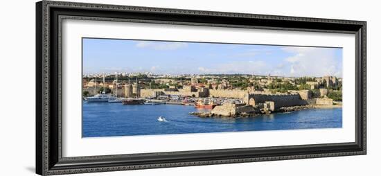 Panorama. Rhodes Town Harbor. Rhodes, Greece-Tom Norring-Framed Photographic Print