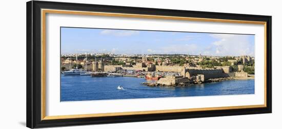 Panorama. Rhodes Town Harbor. Rhodes, Greece-Tom Norring-Framed Photographic Print