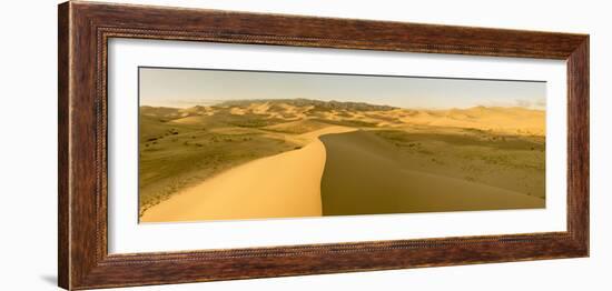 Panorama. Sand Dunes at Sunset. Gobi Desert. Mongolia.-Tom Norring-Framed Photographic Print