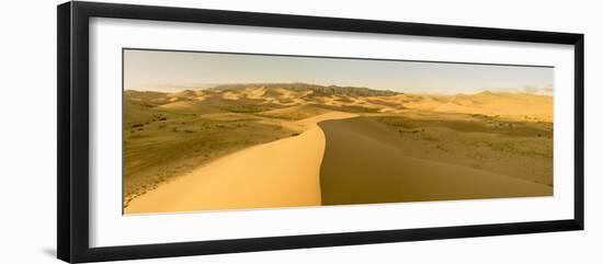 Panorama. Sand Dunes at Sunset. Gobi Desert. Mongolia.-Tom Norring-Framed Photographic Print
