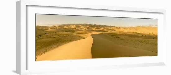 Panorama. Sand Dunes at Sunset. Gobi Desert. Mongolia.-Tom Norring-Framed Photographic Print