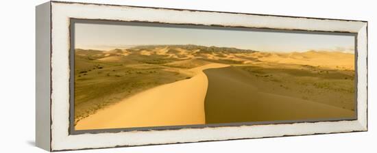 Panorama. Sand Dunes at Sunset. Gobi Desert. Mongolia.-Tom Norring-Framed Premier Image Canvas