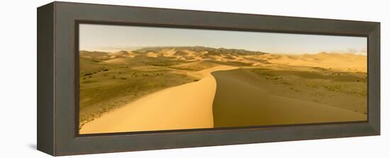 Panorama. Sand Dunes at Sunset. Gobi Desert. Mongolia.-Tom Norring-Framed Premier Image Canvas