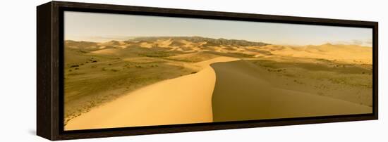 Panorama. Sand Dunes at Sunset. Gobi Desert. Mongolia.-Tom Norring-Framed Premier Image Canvas