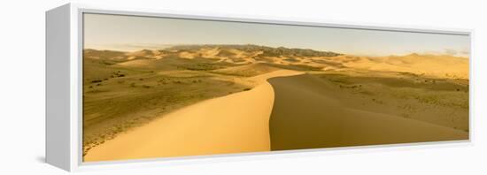 Panorama. Sand Dunes at Sunset. Gobi Desert. Mongolia.-Tom Norring-Framed Premier Image Canvas