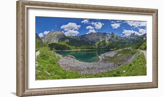 Panorama scenery, Hinterer Gosausee, mountain lake, spring-David & Micha Sheldon-Framed Photographic Print