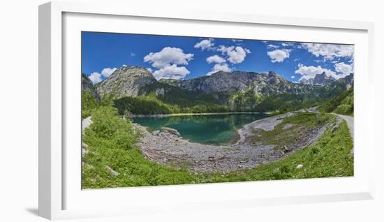 Panorama scenery, Hinterer Gosausee, mountain lake, spring-David & Micha Sheldon-Framed Photographic Print