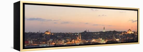 Panorama. Suleymaniye Mosque, the Blue Mosque and Hagia Sophia. the Golden Horn. Istanbul. Turkey-Tom Norring-Framed Premier Image Canvas