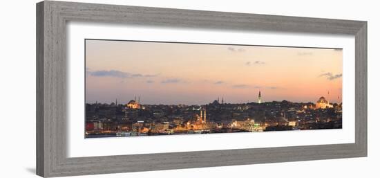 Panorama. Suleymaniye Mosque, the Blue Mosque and Hagia Sophia. the Golden Horn. Istanbul. Turkey-Tom Norring-Framed Photographic Print